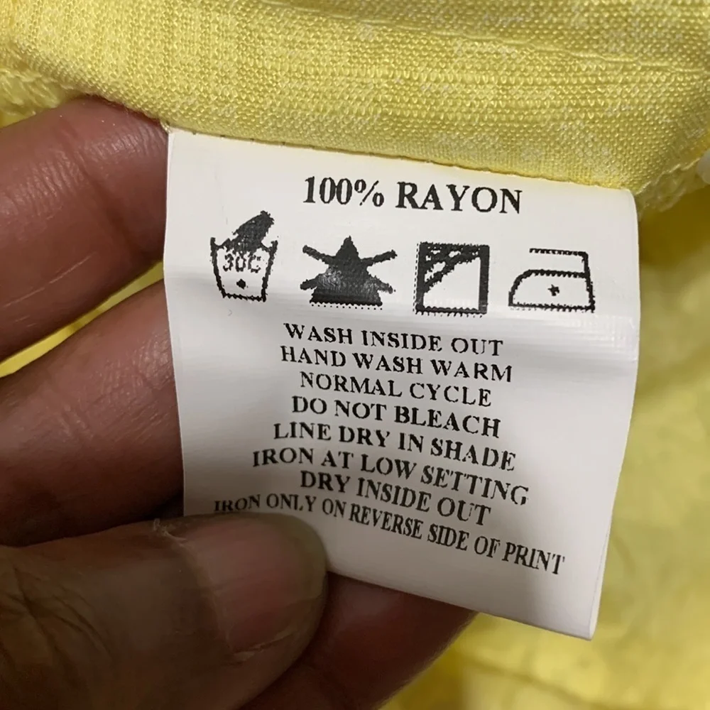 Avaasa Yellow Leaf Print Oversized Lagenlook Rayon Dress Boho Chic XL - Picture 7 of 9